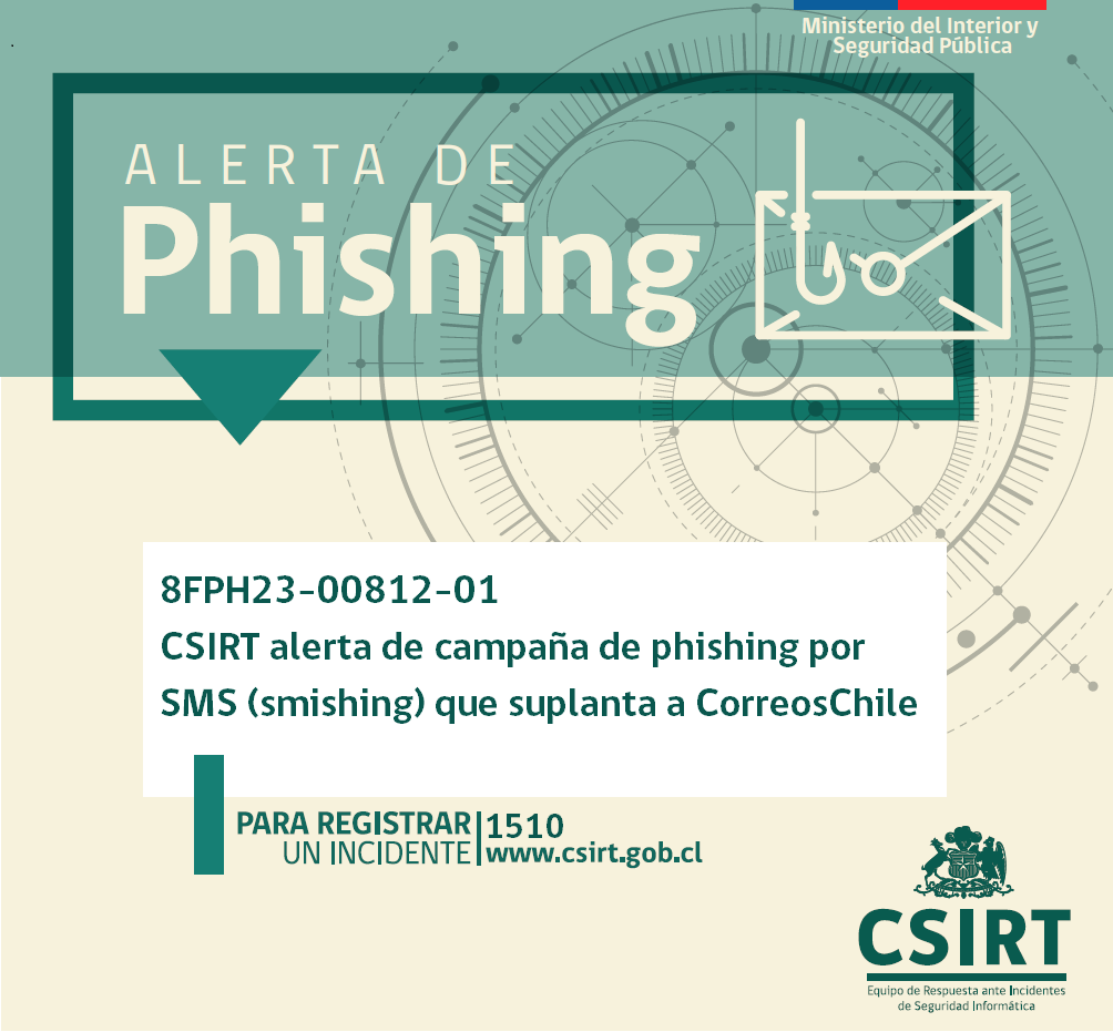 CSIRT alerta de nueva campaña de phishing por SMS (smishing) que suplanta a CorreosChile